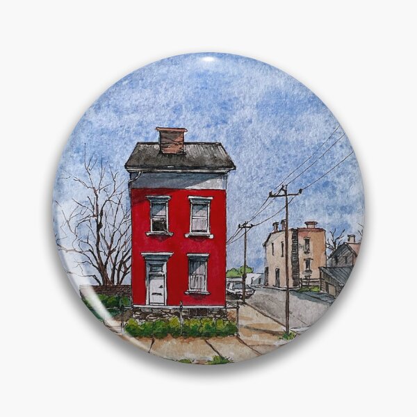 Item preview, The Red House in Covington | Watercolor Painting designed and sold by Julie Wintertale.