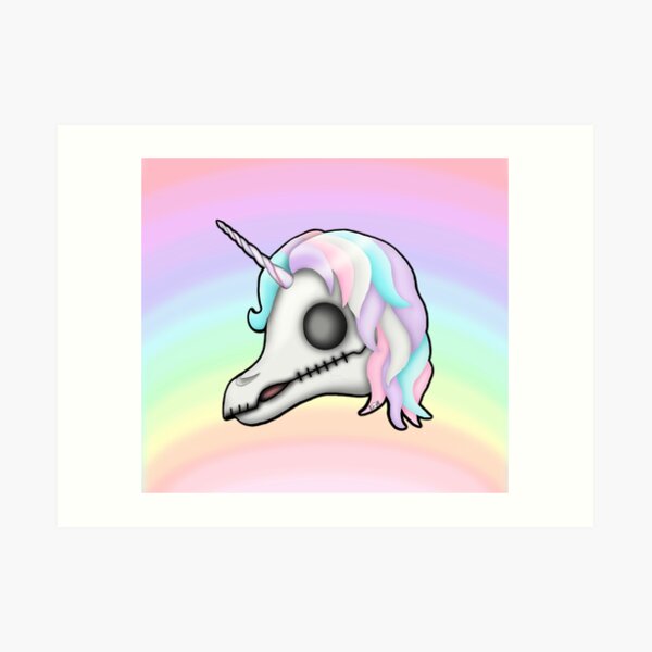 My Little Dead Unicorn | Unicorn Skull | Pastel Rainbow Art Print