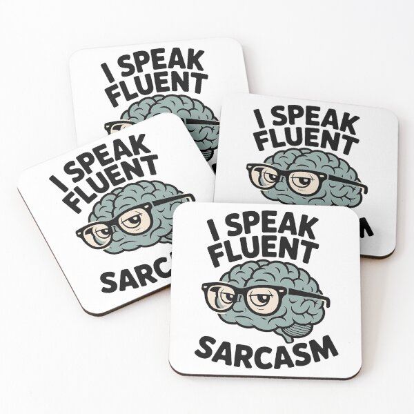 Item preview, I Am Fluent at Sarcasm - Cool Brain Wearing Sunglasses Design designed and sold by Evolved Ape.