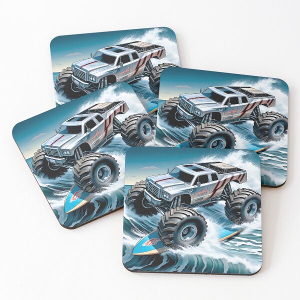Item preview, Monster truck surfing comic-style sticker gift for fans designed and sold by UrbanTRIP.