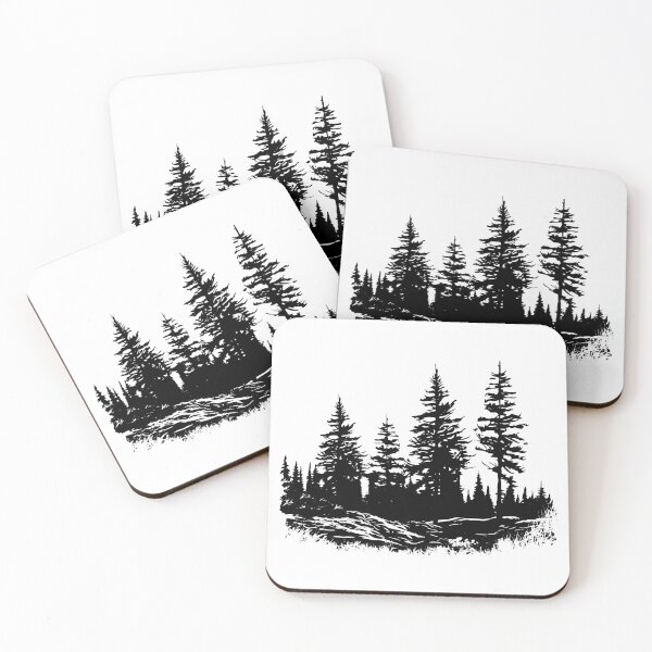 Item preview, Pine Trees Evergreen Forest Coniferous Christmas Cones  designed and sold by inkoutninja.
