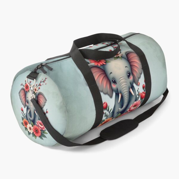 Item preview, A touch of summer: The baby elephant in a sea of ​​flowers.  designed and sold by nicky2342.