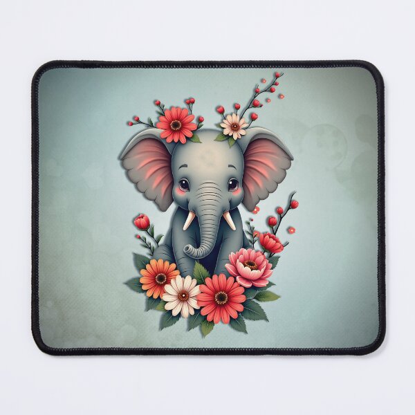 Item preview, A touch of summer: The baby elephant in a sea of flowers. designed and sold by nicky2342.