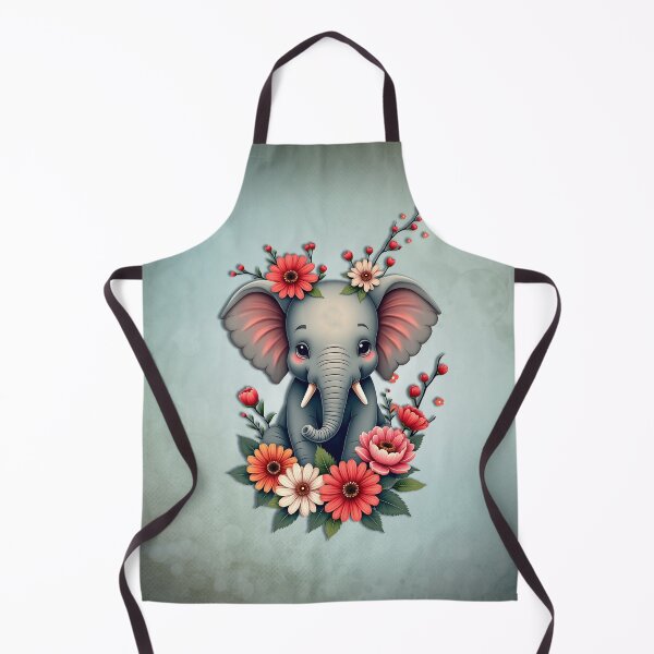 Item preview, A touch of summer: The baby elephant in a sea of flowers. designed and sold by nicky2342.