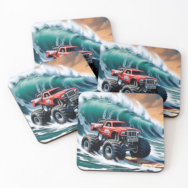 Item preview, Monster truck surfing comic-style sticker gift for fans #3. designed and sold by UrbanTRIP.