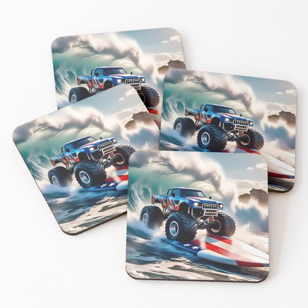 Item preview, Monster truck surfing comic-style sticker gift for fans #6. designed and sold by UrbanTRIP.
