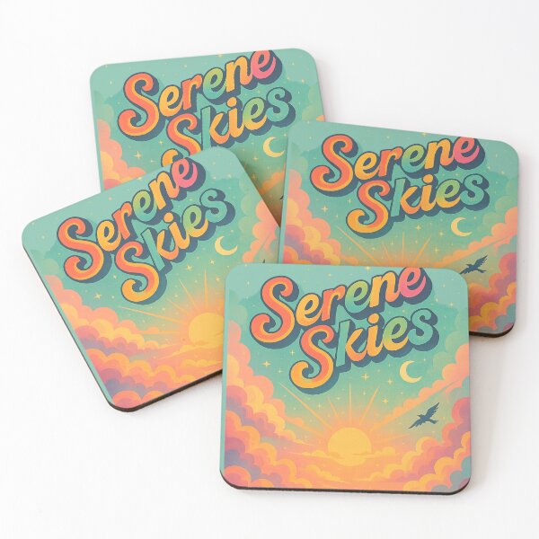 Item preview, Serene Skies – Sunset Gradient Typography Tee designed and sold by ForestPainter.