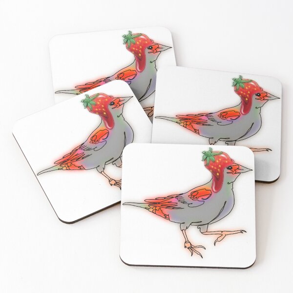 Item preview, Whimsical Strawberry Hat Bird – animalsinhats designed and sold by Ashley’sAnimalz.