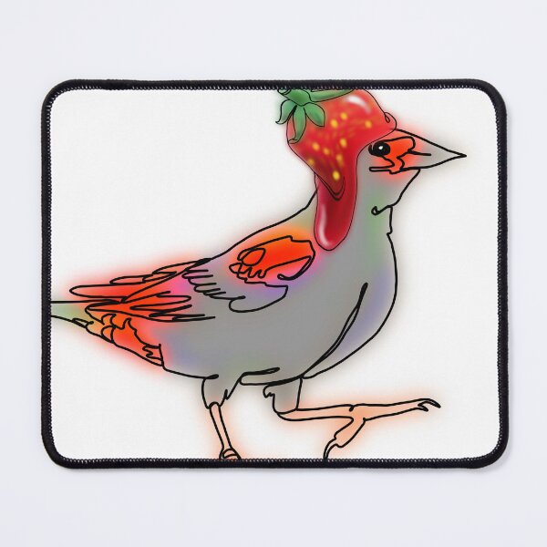 Item preview, Whimsical Strawberry Hat Bird – animalsinhats designed and sold by Ashley’sAnimalz.