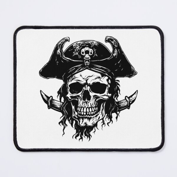 Item preview, Pirate Head Skull Captain Face Dead Skeleton Blackbeard designed and sold by inkoutninja.