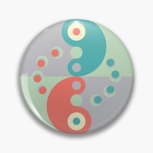 Item preview, Retro-Modern Design 6-4: Reciprocity – Coral Rose and Teal Blue designed and sold by SBVillard.