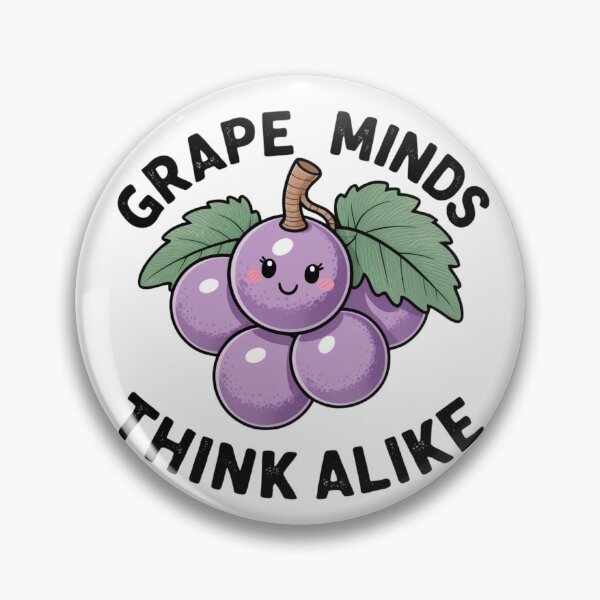 Item preview, Grape Minds Think Alike – Funny Fruit Pun Art designed and sold by Ink on Thread.