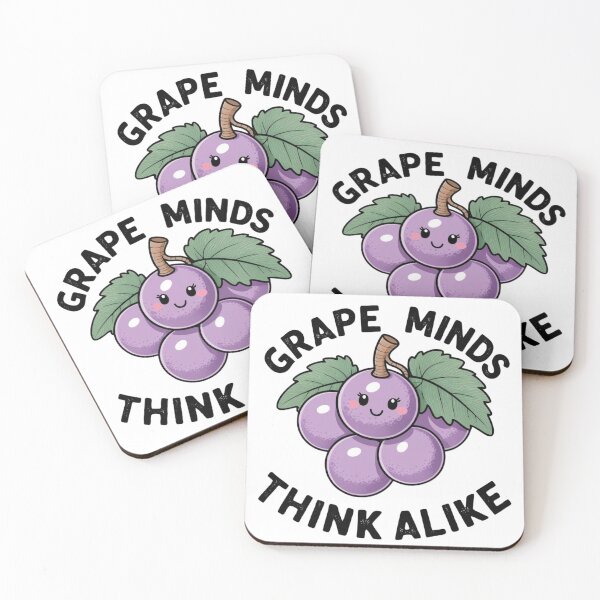 Item preview, Grape Minds Think Alike – Funny Fruit Pun Art designed and sold by Ink on Thread.