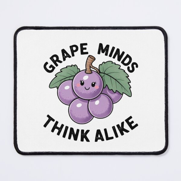 Item preview, Grape Minds Think Alike – Funny Fruit Pun Art designed and sold by Ink on Thread.