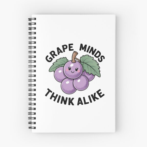 Item preview, Grape Minds Think Alike – Funny Fruit Pun Art designed and sold by Ink on Thread.