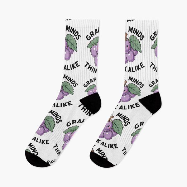 Item preview, Grape Minds Think Alike – Funny Fruit Pun Art designed and sold by Ink on Thread.