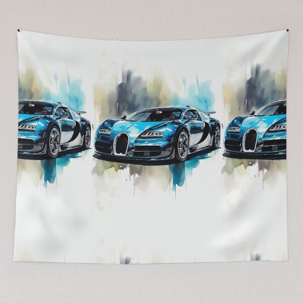 Item preview, French Hypercar Modern Minimalistic Watercolor Scene designed and sold by RevUpDesign.