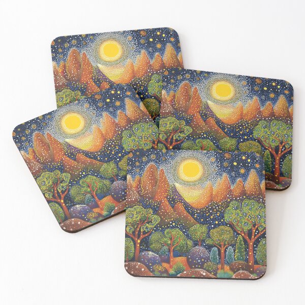 Item preview, Aboriginal Inspired Dot Art - Beauty Of Warrumbungle National Park designed and sold by GrinGalore.