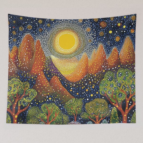 Item preview, Aboriginal Inspired Dot Art - Beauty Of Warrumbungle National Park designed and sold by GrinGalore.