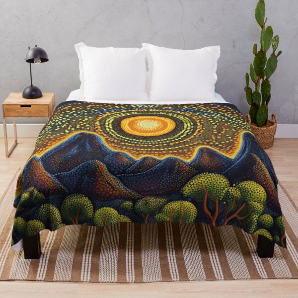 Item preview, Aboriginal Inspired Dot Art - Warrumbungle National Park At Night designed and sold by GrinGalore.