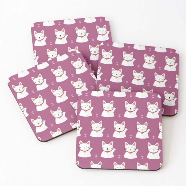 Item preview, Japanese happy cats on purple designed and sold by reneesillus.