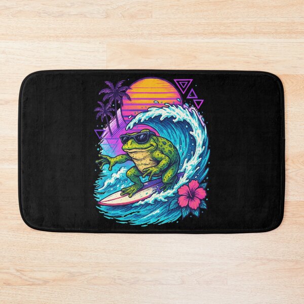 Item preview, Funny Frog Surfer Wave Summer Retro designed and sold by TomFrontierArt.