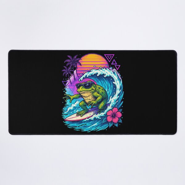 Item preview, Funny Frog Surfer Wave Summer Retro designed and sold by TomFrontierArt.