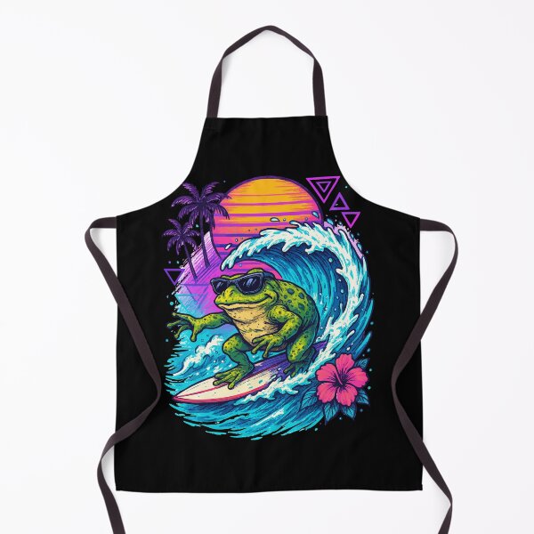 Item preview, Funny Frog Surfer Wave Summer Retro designed and sold by TomFrontierArt.