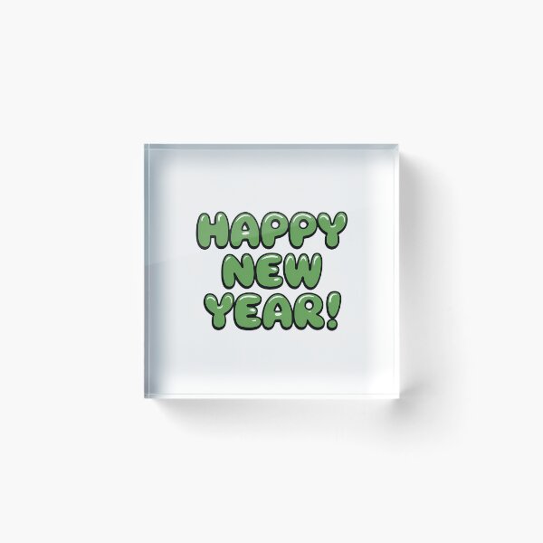 Item preview, Happy New Year in green bubble text. designed and sold by Joseph Hail.