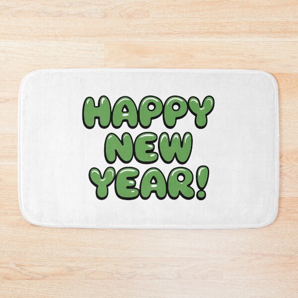 Item preview, Happy New Year in green bubble text. designed and sold by Joseph Hail.