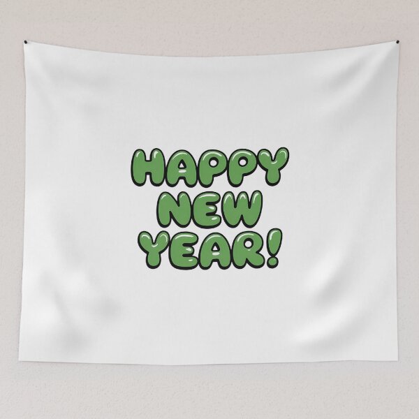 Item preview, Happy New Year in green bubble text. designed and sold by Joseph Hail.