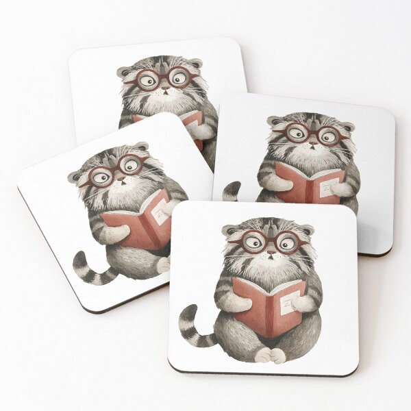 Item preview, Watercolor pallas cat | Cat book lover | Otocolobus manul | Reader life | Cute manul cat 3 designed and sold by Yaremchuk.