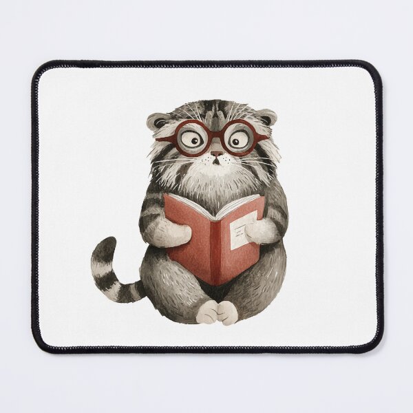 Item preview, Watercolor pallas cat | Cat book lover | Otocolobus manul | Reader life | Cute manul cat 3 designed and sold by Yaremchuk.