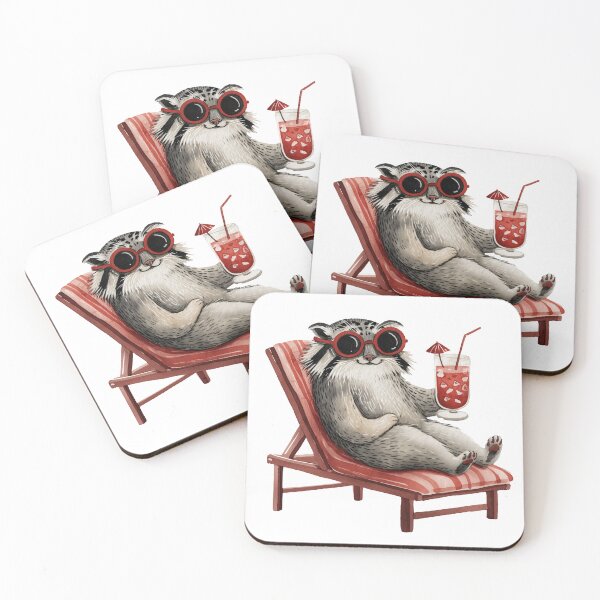 Item preview, Watercolor pallas cat | Relaxing cat | Otocolobus manul | Beach Cat | Cute manul cat 4 designed and sold by Yaremchuk.