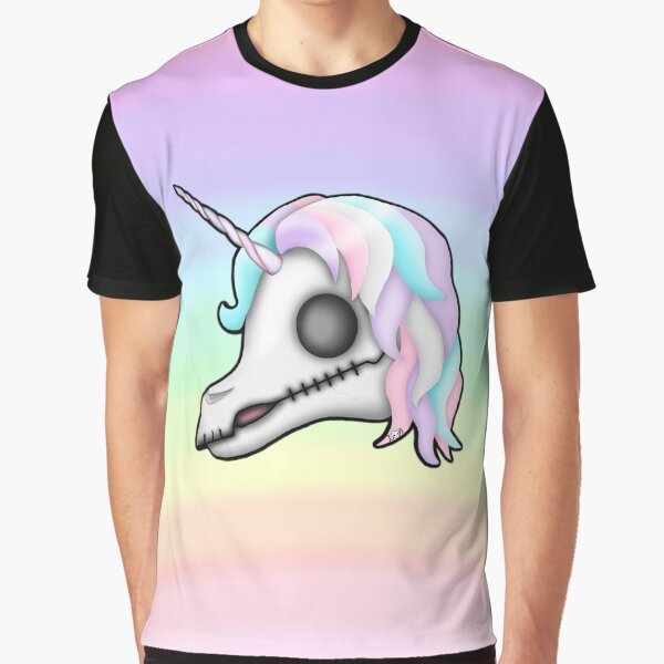 My Little Dead Unicorn | Unicorn Skull | Pastel Rainbow Graphic T-Shirt
