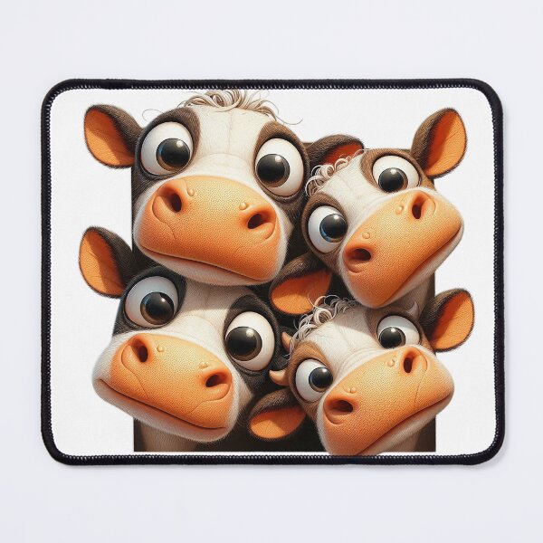 Vista previa del artículo con la obra «Vacas alegres y divertidas - Diseño de vacas curiosas», diseñado y vendido por Betty Maria Dig Art.