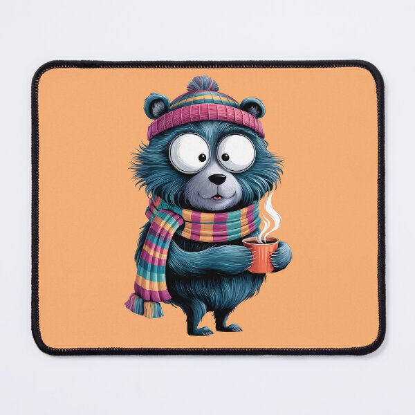 Item preview, Cozy Winter Bear With Hot Drink designed and sold by NaughtyMeow.