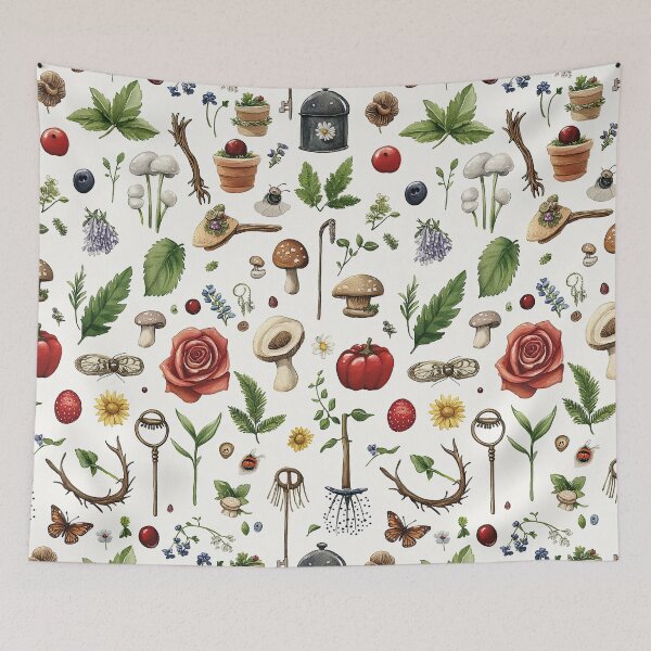 Item preview, Peaceful Floral Garden With Vintage Garden Accessories designed and sold by Piotrek0001.