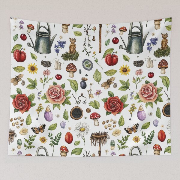 Item preview, Whimsical Floral Dreamscape With Garden Life Elements designed and sold by Piotrek0001.