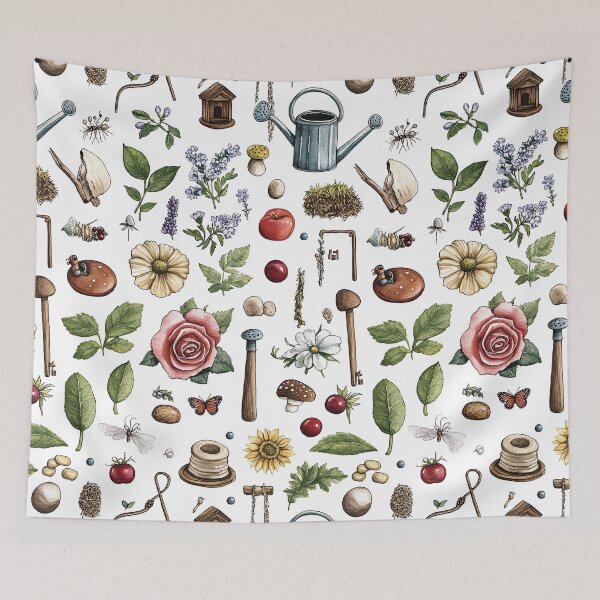 Item preview, Gentle Nature Scene With Flowers And Creatures designed and sold by Piotrek0001.