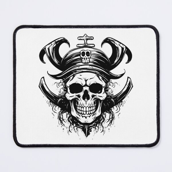 Item preview, Pirate Skull Head Captain Anchor Sea Skeleton Blackbeard designed and sold by inkoutninja.