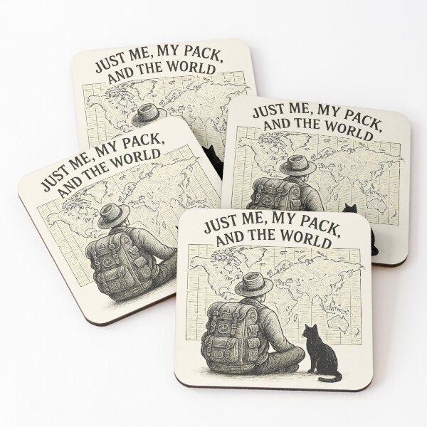 Item preview, Just Me, My Pack, and the World – Solo Backpacking Line Art designed and sold by denis90ch.