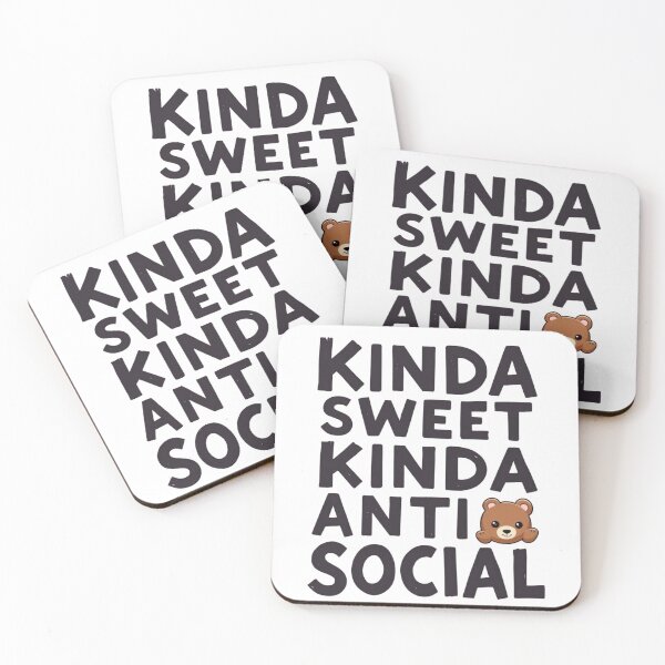 Item preview, Kinda Sweet Kinda Antisocial Cute Bear Aesthetic Funny Quote designed and sold by Kayqriel.