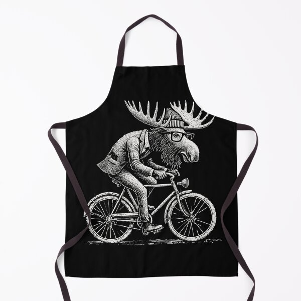 Item preview, Funny Bicycle Motif With Moose For Hobby Cyclists designed and sold by LuminOrb.