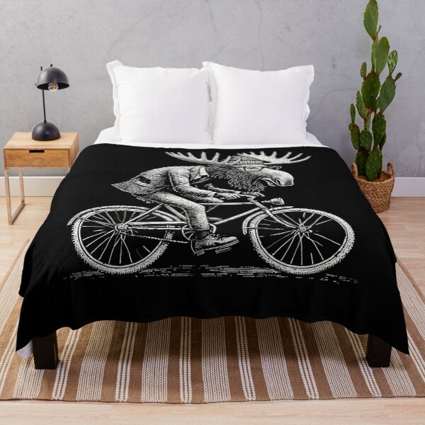 Item preview, Funny Bicycle Motif With Moose For Hobby Cyclists designed and sold by LuminOrb.