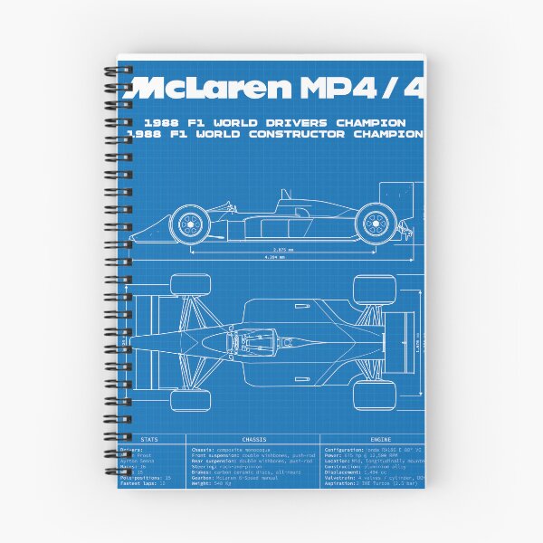Aperçu de l'œuvre Formule 1 McLaren MP4/4 Ayrton Senna Poster Dessin technique Plan créée et vendue par AeroStudioD.
