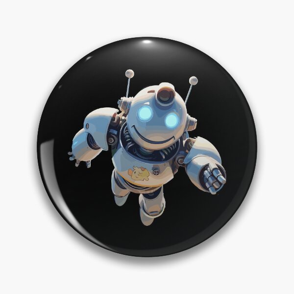 Item preview, funny robots - A smiling white robot  designed and sold by SplashPixel.