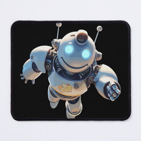Item preview, funny robots - A smiling white robot  designed and sold by SplashPixel.