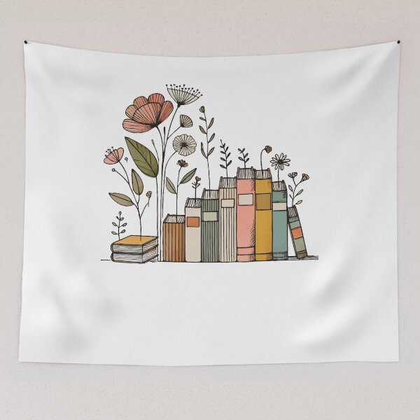 Item preview, Book Lovers Floral Book Design In Cottagecore designed and sold by LuminOrb.