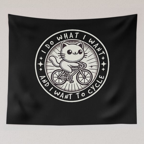 Item preview, Funny Bicycle Cat With A Clear Attitude designed and sold by LuminOrb.